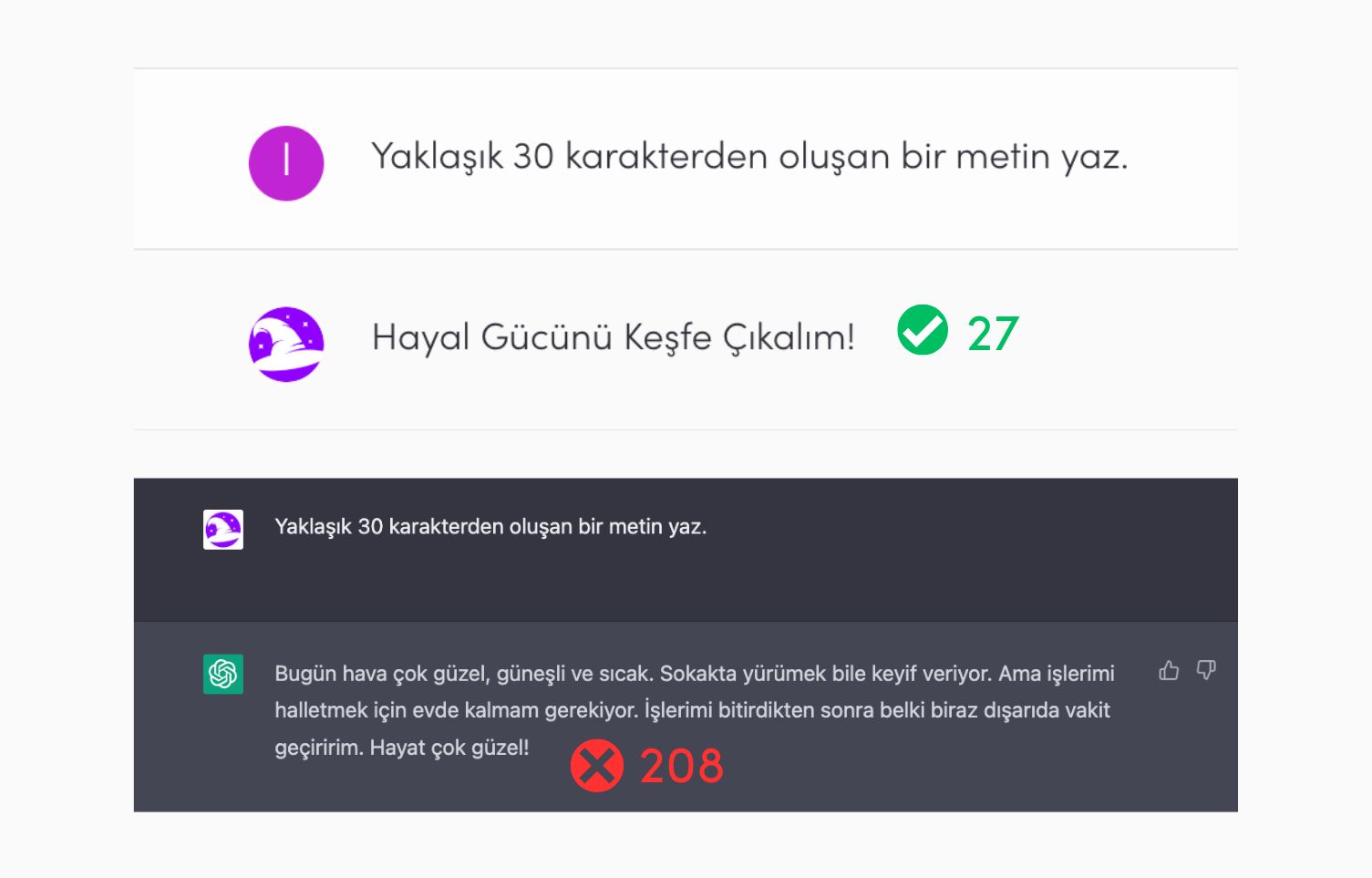 Dost canlısı yapay zeka chatbotunuzdan fikir üretmesini, içeriklerinizi revize etmesini veya sizi güldürmesini isteyebilirsiniz.